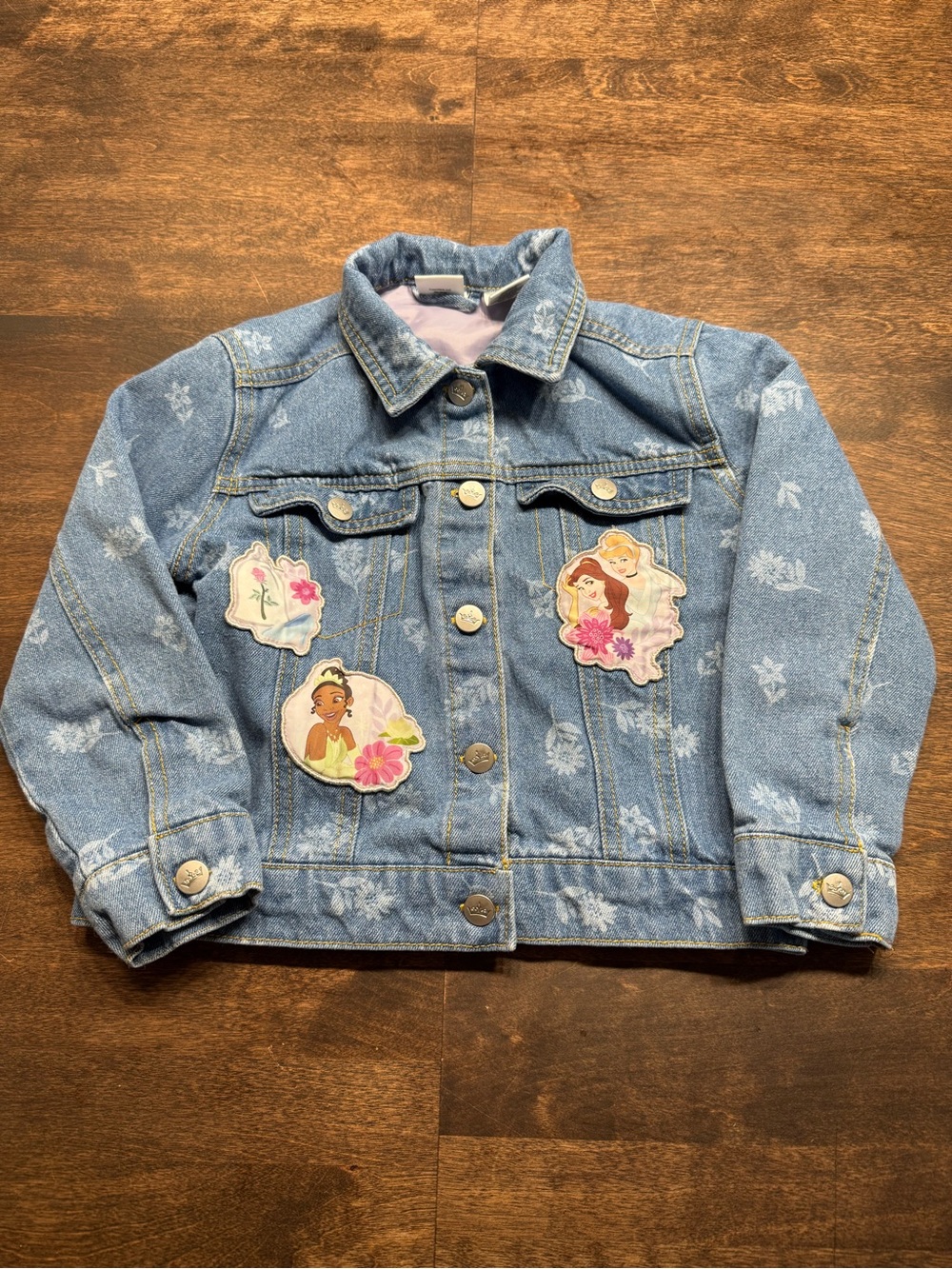 Disney Princess Blue Denim Jacket with Princess Patches